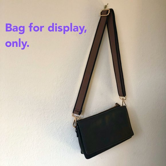 Crossbody Strap in Black, Dark Brown, & Gold - OS - Picture 6 of 7